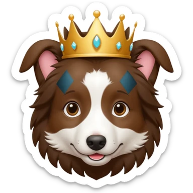 Border collie marrom usando uma tiara sticker