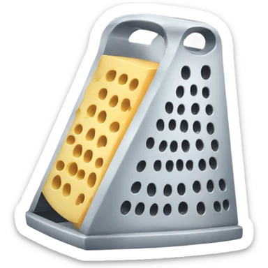 A crying cheese grater sticker