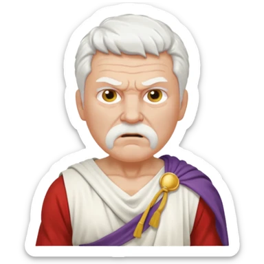 Angry older white male Italian angel no real face sticker