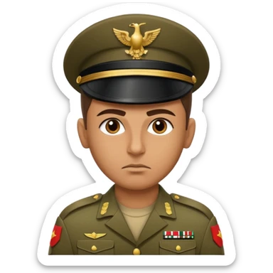 A portrait of an Iraqi soldier, shown from head to chest sticker