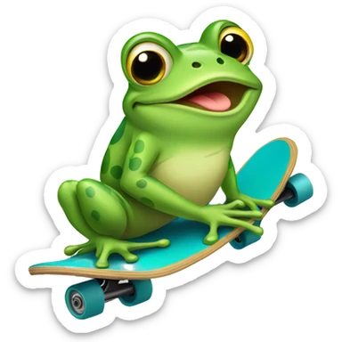 Frog on skateboard  sticker