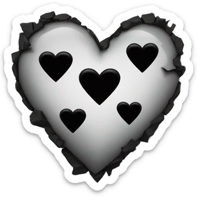 Broken black heart sticker
