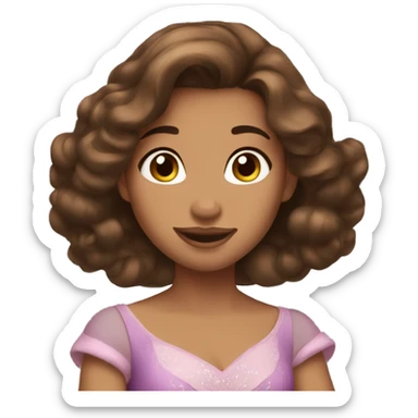 disney princess brown hair sticker