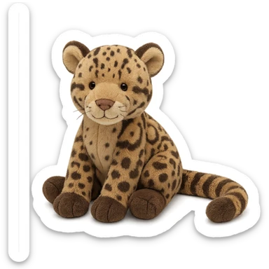 clouded leopard jellycat stuffed plush sticker