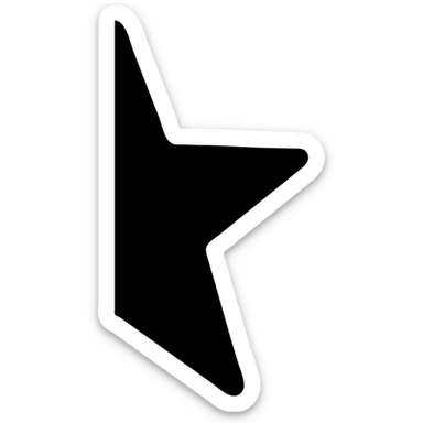 half golden and half black star, split vertically sticker