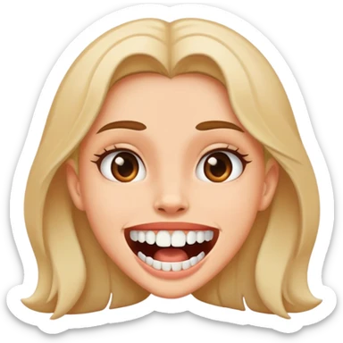 Girl with buck teeth sticker