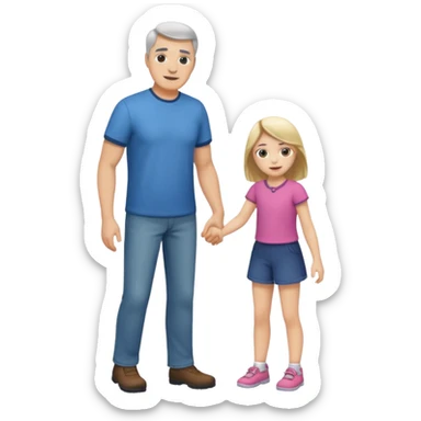 father and daughter playing full body sticker
