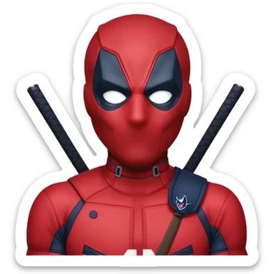 Deadpool with New England Patriots jersey sticker