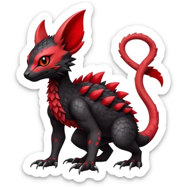 Dark edgy exotic painted Fakémon-Pokémon-Trico-Vernid-creature sticker