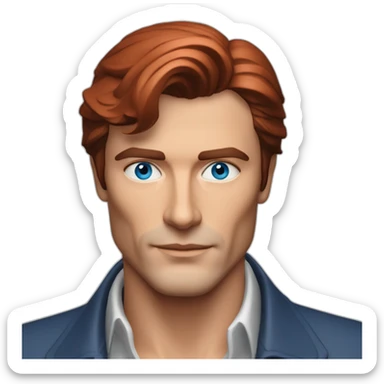 Alain delon cyber engineer blue eyes red hair sticker