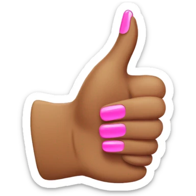 Thumbs up with pink acrylic nails  sticker
