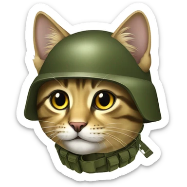 Ukrainian military cat sticker