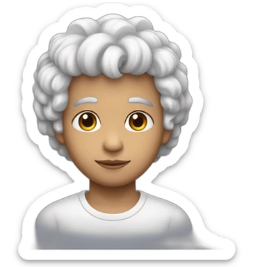 muchacho pelo gris piel blanca pelo lacio con pastel sticker