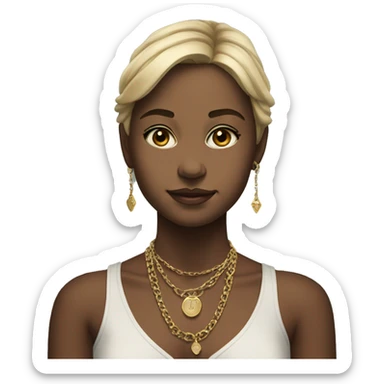 portrait of a girl with necklace on background sticker