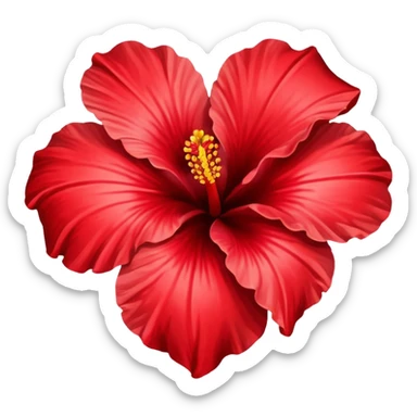 A hibiscus flower but in the shape of a heart sticker