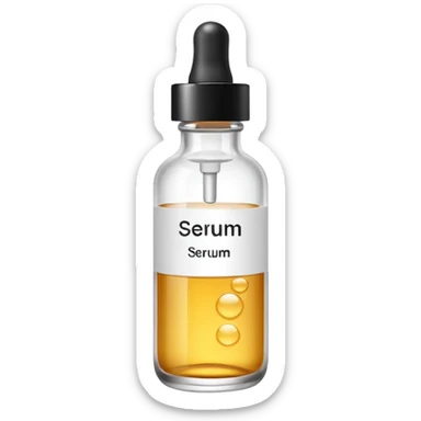 serum skincare avec ecriture sticker