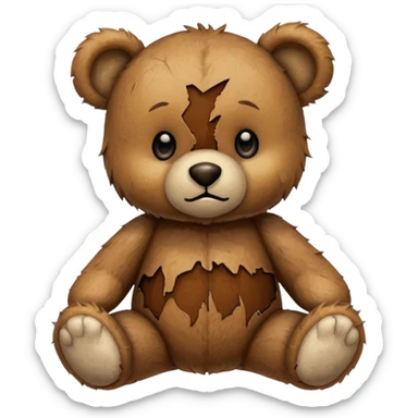 Baby teddy bear beat up sticker