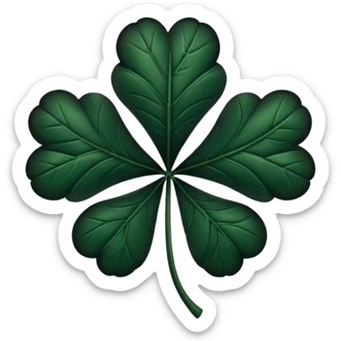 Five leaf black clover sticker