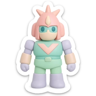 Voltes V robot as a 3D toy, metallic shine, vivid colors sticker