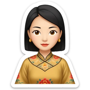Chinese woman in her fifties. sticker