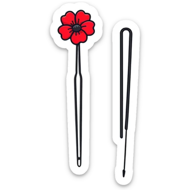 a cute red bobby pin hairpin sticker