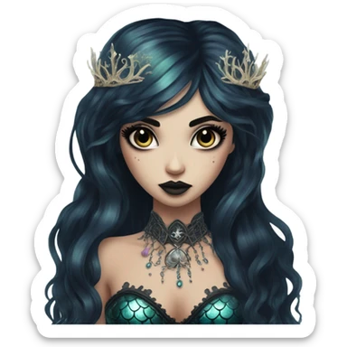 goth mermaid hime girl sticker