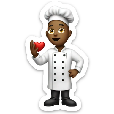 chef blowing a kiss heart sticker