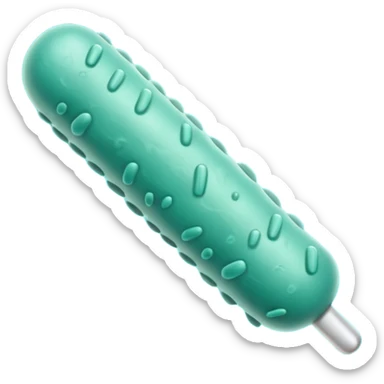 Multiple Lactobacillus bacteria emojis, thick rod shape, teal green, soft fibrous texture, clean ingredient icon style
 sticker