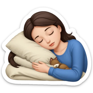 Brunette girl sleeping sticker