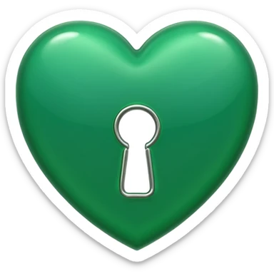 green heart with a keyhole sticker