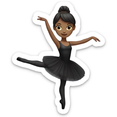 black sawn ballerina  sticker