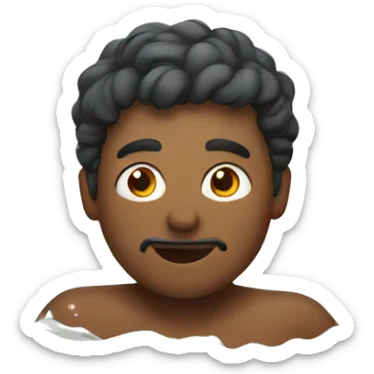 man swimming in river sticker