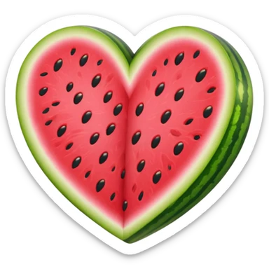 watermelon themed heart sticker