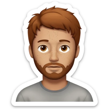 Man with some freckles light skin brown hair some scruff sticker