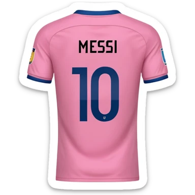 create an emoji of a pink football shirt that has MESSI 10 written on the back of it sticker