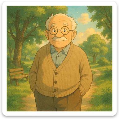 grandfather pensioner sticker