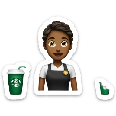 A starbuck cashier sticker