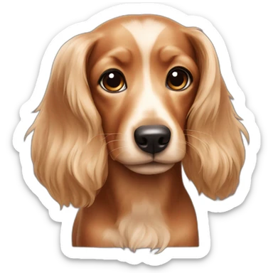 puppy teckel with long hair sticker