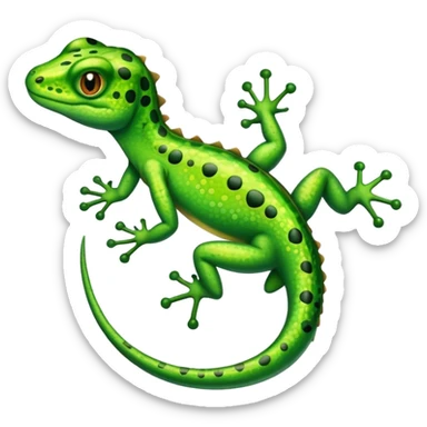 A green sloppy lizard sticker