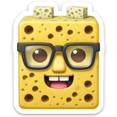 sponge with buck teeth and glasses wearing a Minecraft shirt sticker