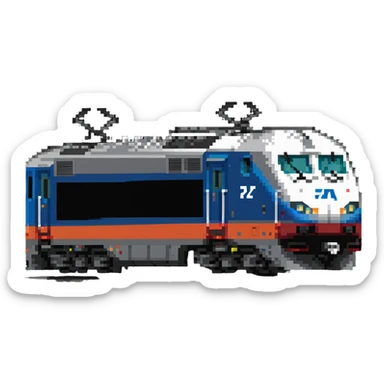 electric Amtrak locomotive, three-quarters view sticker