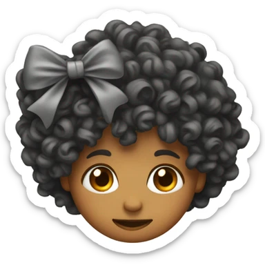 Curly head with bow  sticker