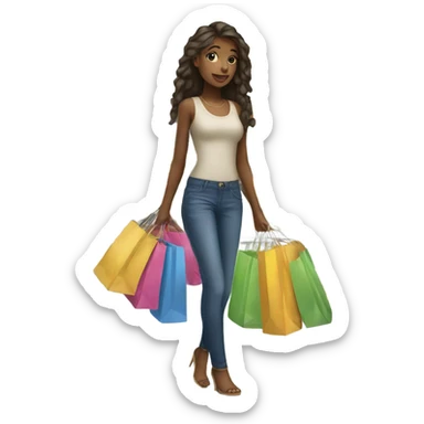 Beautifull girl of Shopping  sticker