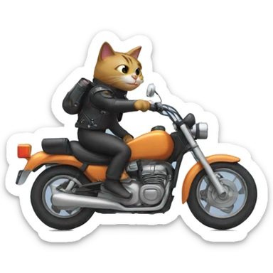 Ai cat riding a motorcycle  sticker