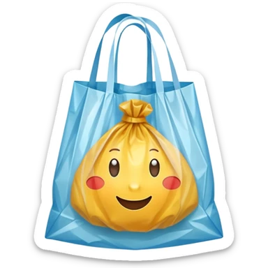 a plasticbag with handles in a simple vector style sticker