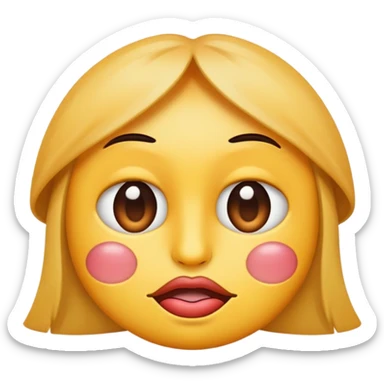 Make an emoji that has eyes kind of squinted, and lips in mouth as if listening intentively to someone speak sticker