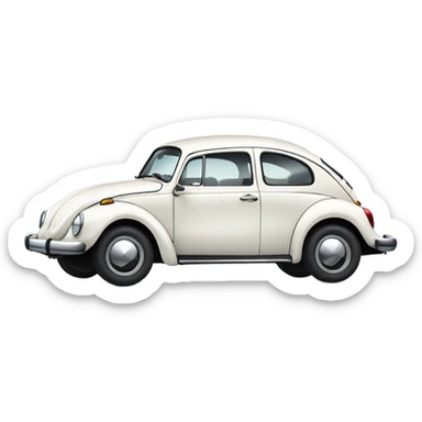 White Volkswagen Beetle car sticker