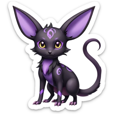 Dark evil shadow Noibat-Umbreon-Espeon-hybrid, full body, special markings sticker