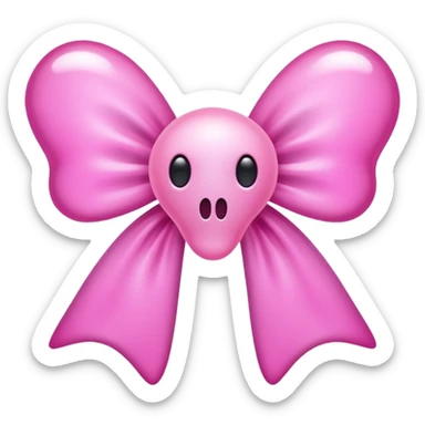 bow pink with ghost sticker