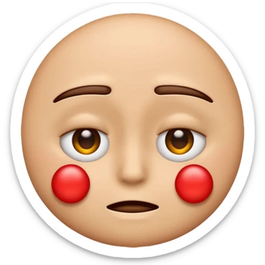 a emoji with its eyes closed, with a red X in its eyes, not smiling sticker